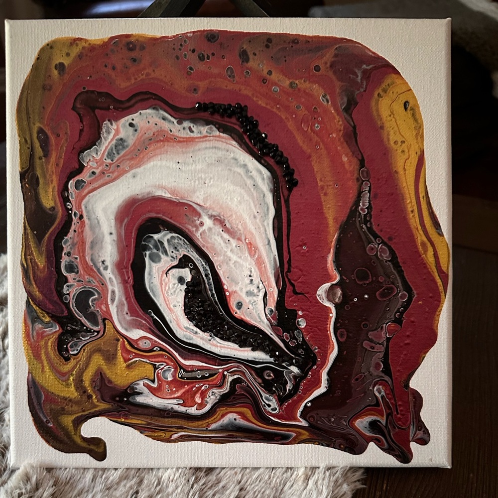 Hand made original multi color abstract acrylic on canvas wall decor painting